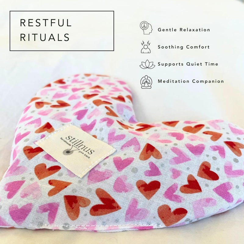 stillnus Weighted Heart Eye Pillow with Organic Lavender & Flaxseed – Relaxation Gift for Women, Meditation Tool, Mindful Rest, Cooling Eye Mask, Wellness Self-Care Kit - Image 3